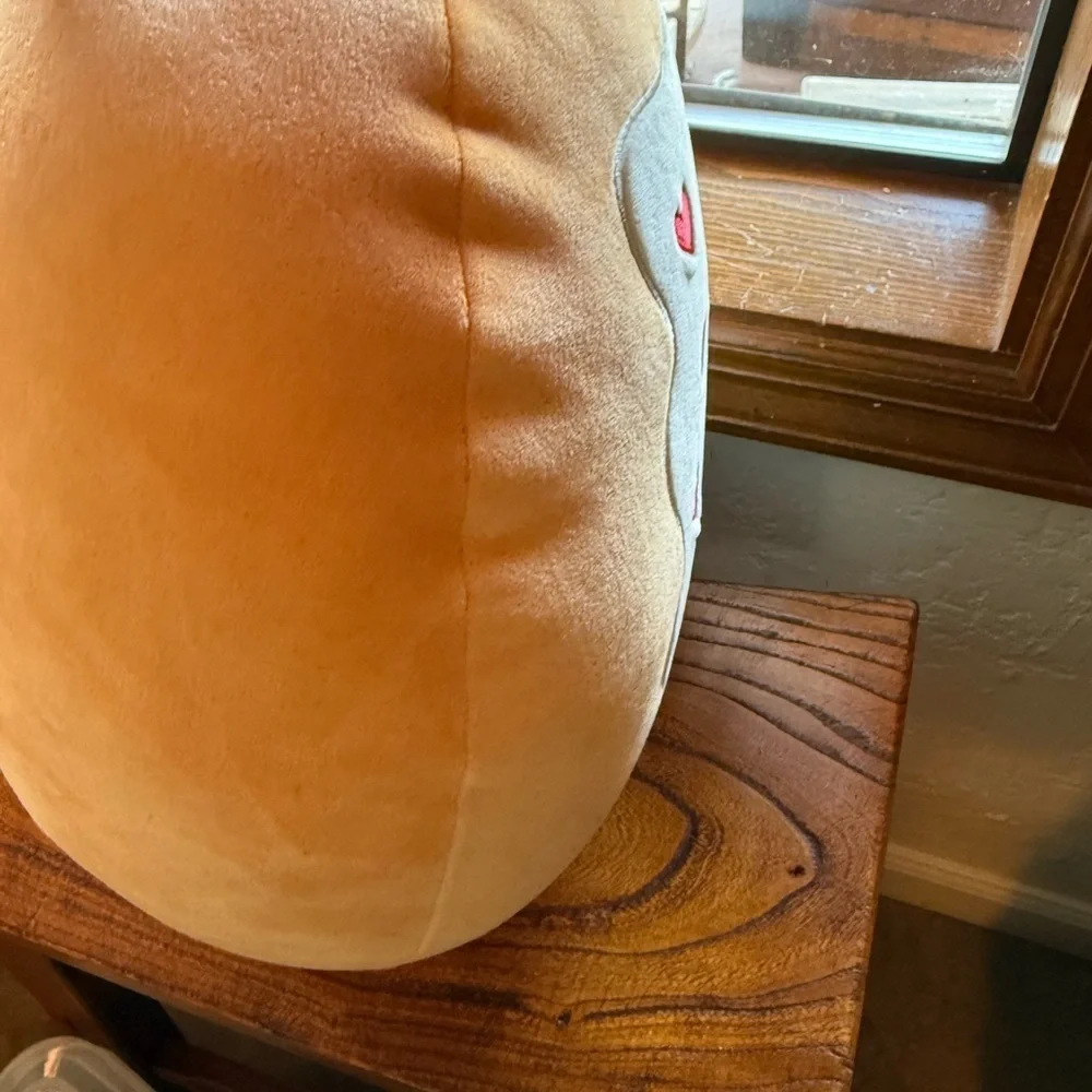 Valentine’s Day Squishmallow Danka Heart Pop Tart Plush Pillow Tan Red Stuffie